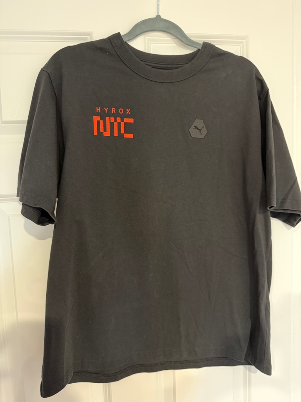 Puma Black Short Sleeve T-Shirt with Red HYROX NYC Graphic